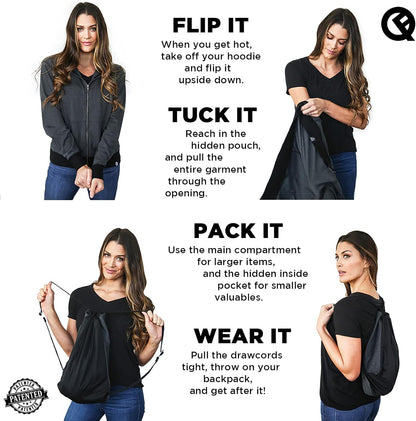 2-In-1 Reversible Backpack Hoodie (As Seen on SHARK TANK) Unisex Full-Zip Hero Hoodie